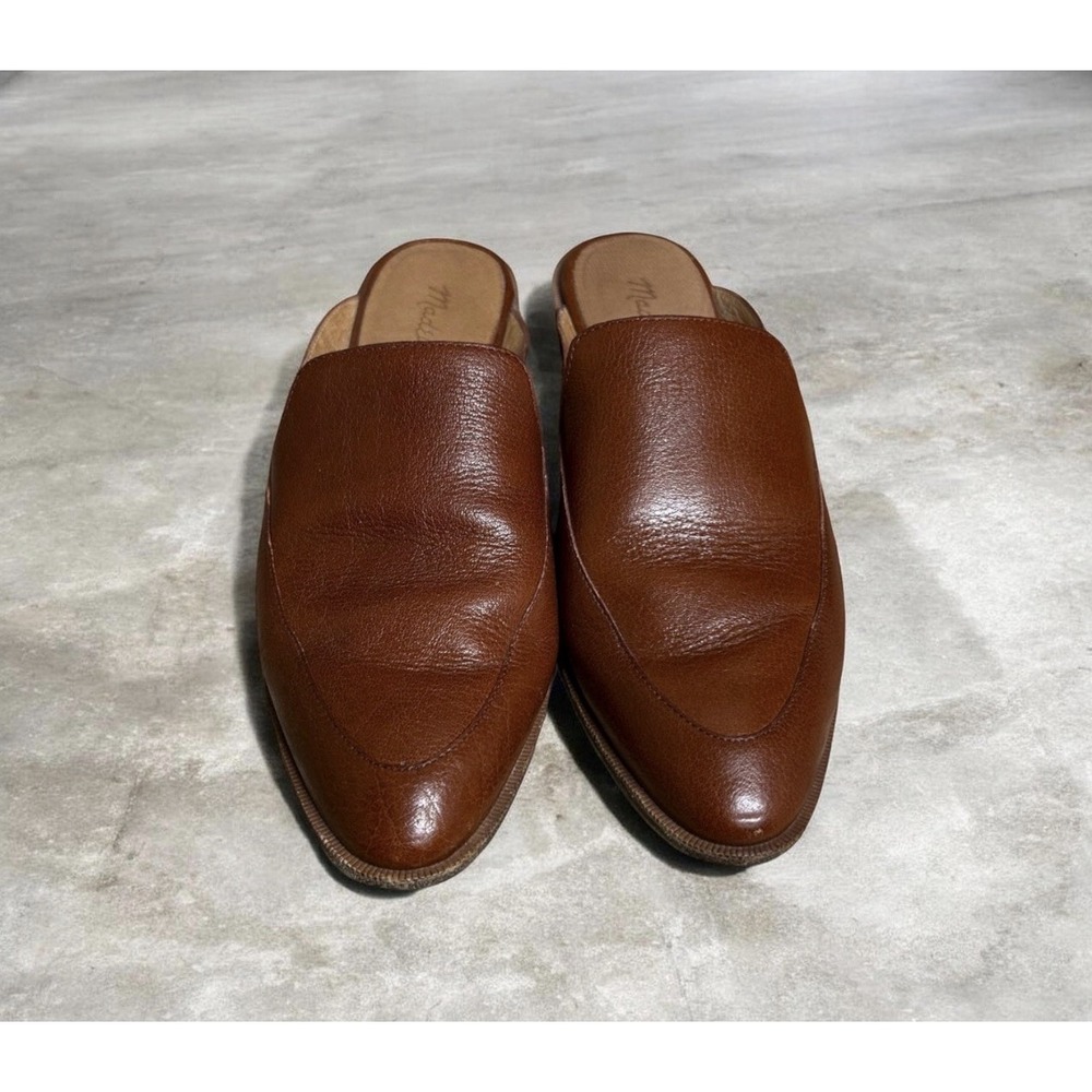 Madewell Frances Loafer Mule Leather Brown 8.5 Slip On Flat $138 - Picture 2 of 8